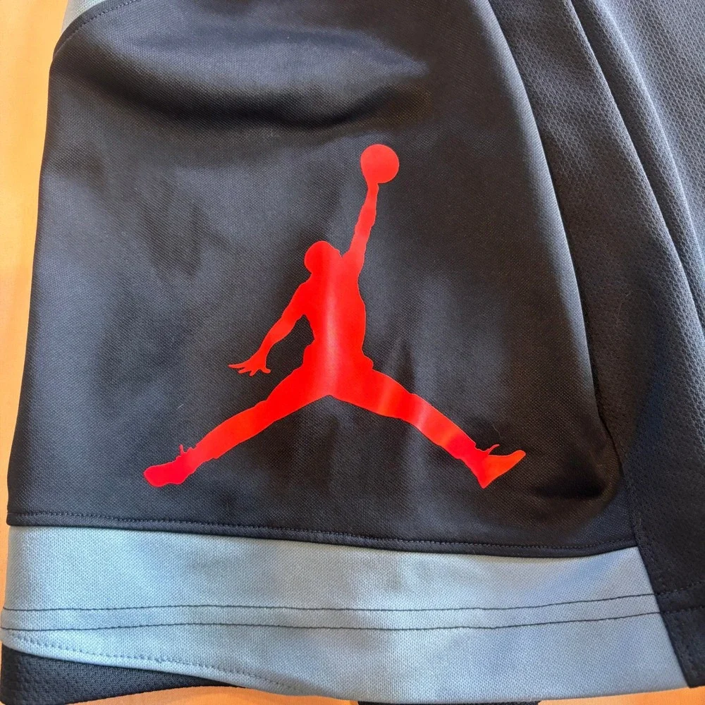 Jordan Dri-FIT Basketball Shorts Navy Blue Light Blue Red Jumpman Mens Small